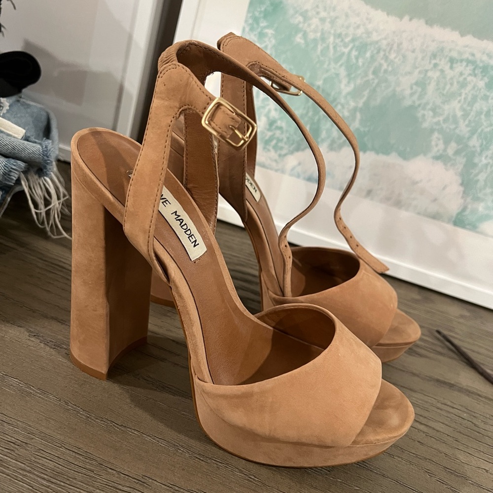 Steve Madden Open Toe Block Heel Platform Sandal